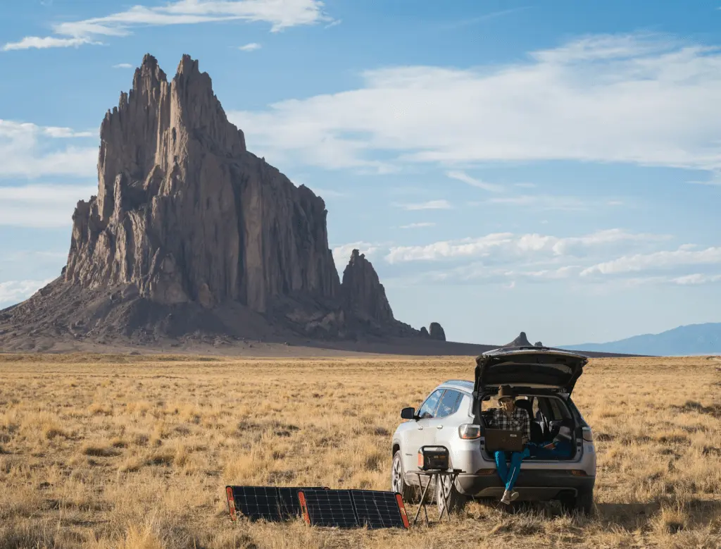 portable solar panels in desert