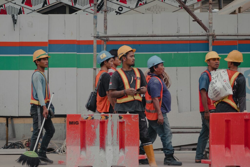 solar power in indonesia: workers in jakarta